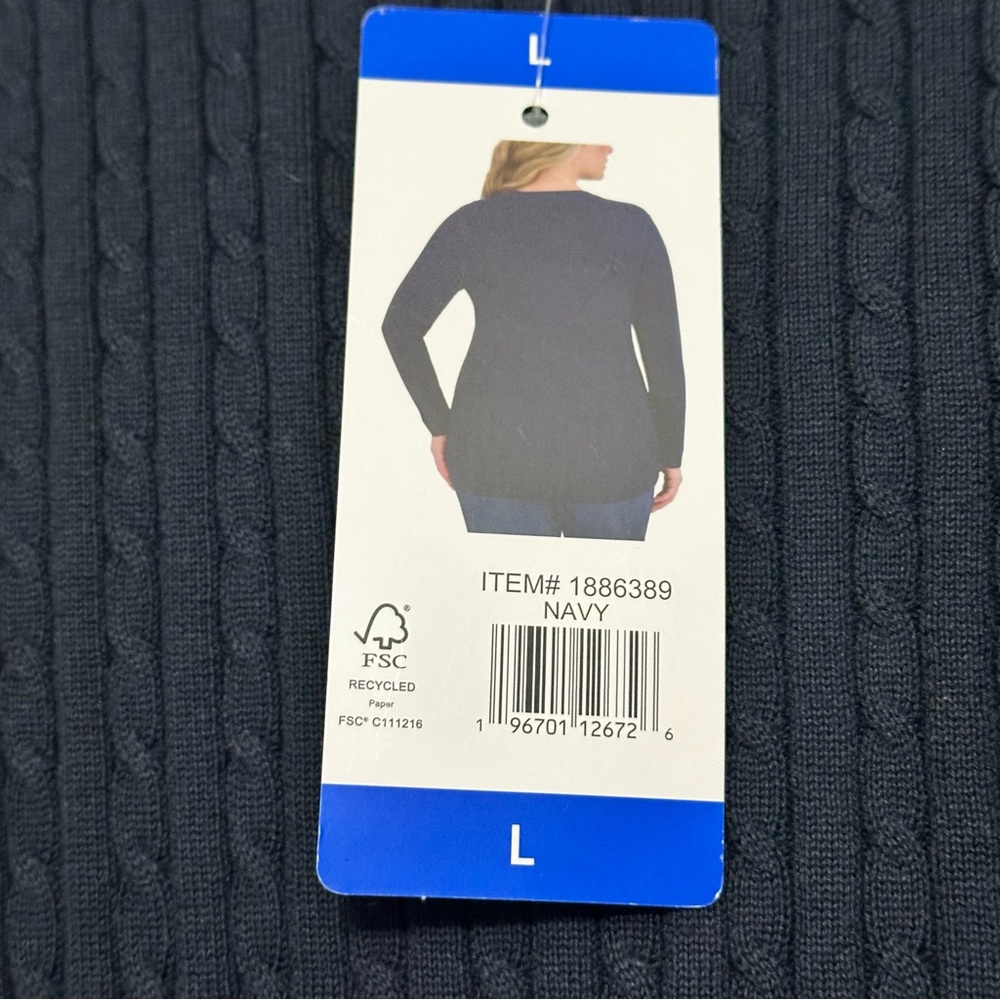Tommy Hilfiger Cable Knit Crewneck Lightweight Sweater Size Large NWT - Picture 6 of 9